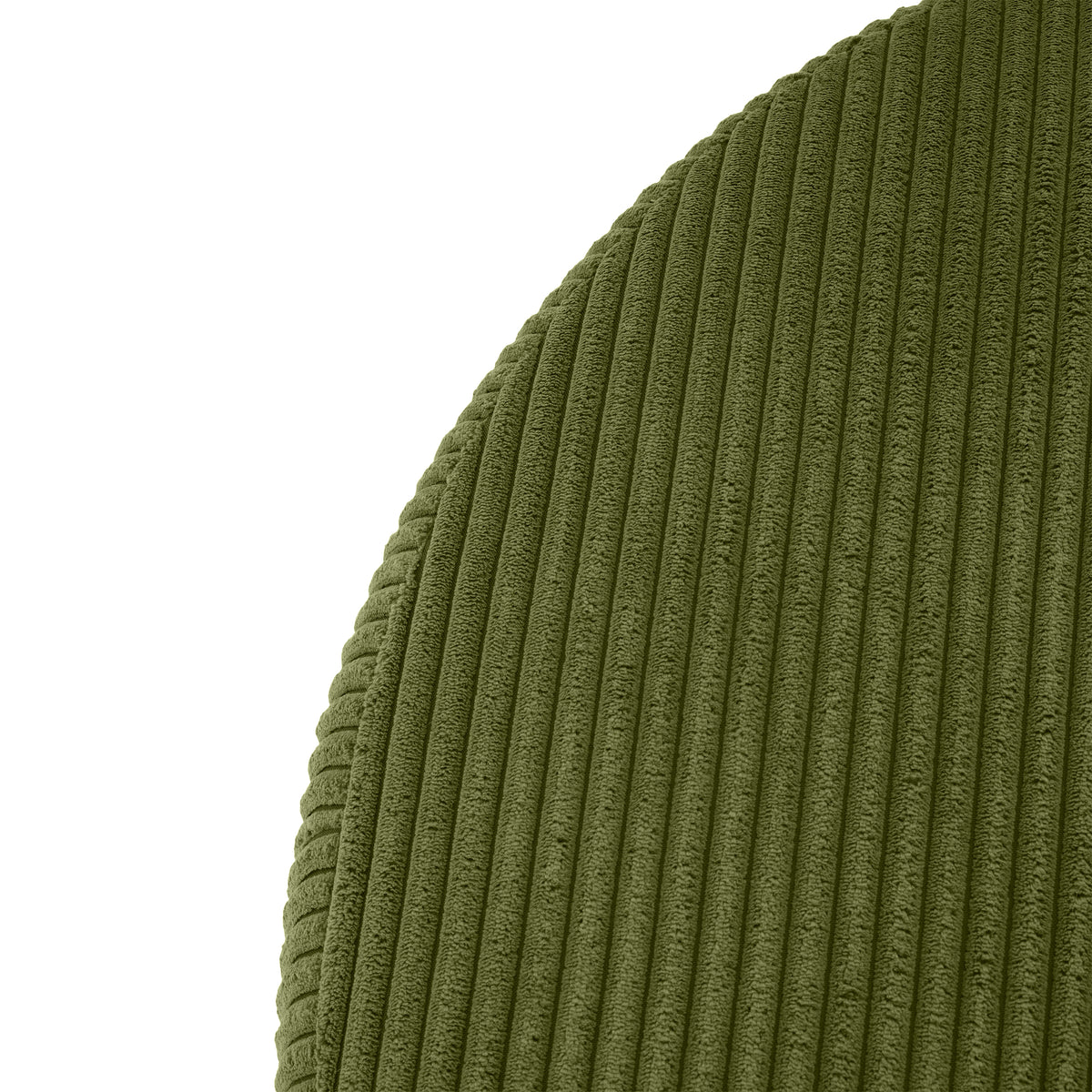 Harbinger GAVI Corduroy Ottoman Foot Stool, 30" Pouf Footstool Ottoman Seat, Upholstered Foot Chair, Round Footrest, Modern Side Table for Living Room Bedroom Home Decor, Olive Green