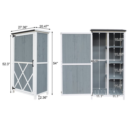 Melioraeth Two-Tone Storage Shed with Sloped Roof & 5 Compartments