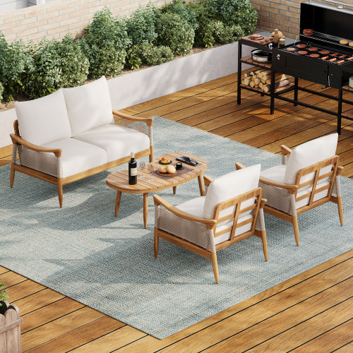 Brsinal Outdoor Patio Conversation Sets,with Cushions and Coffee Table