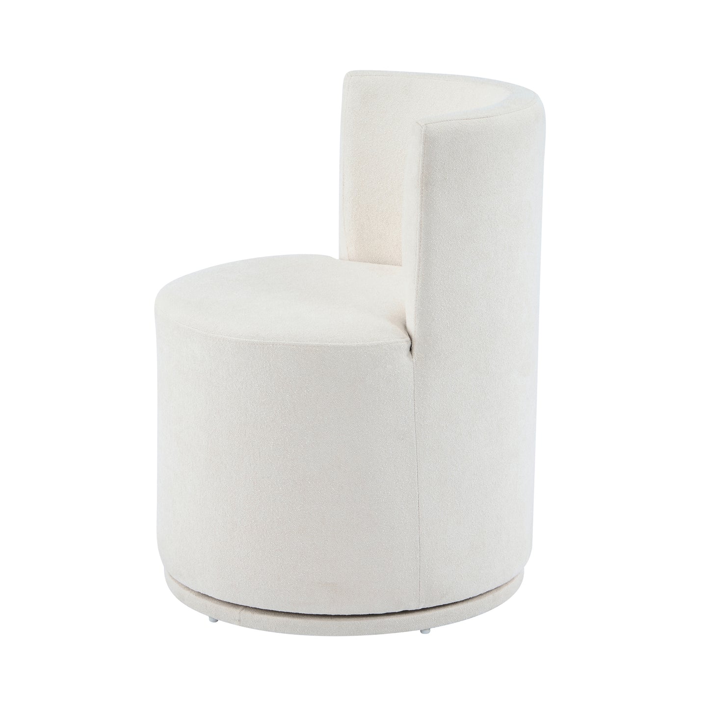 Nebula Modern Swivel Upholstered Side Chair in Beige