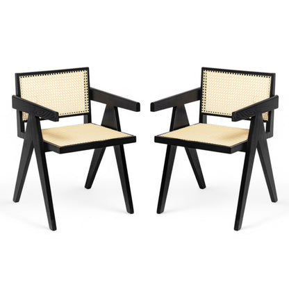 Chandiger Wood Arm Dining Chair,Set of 2