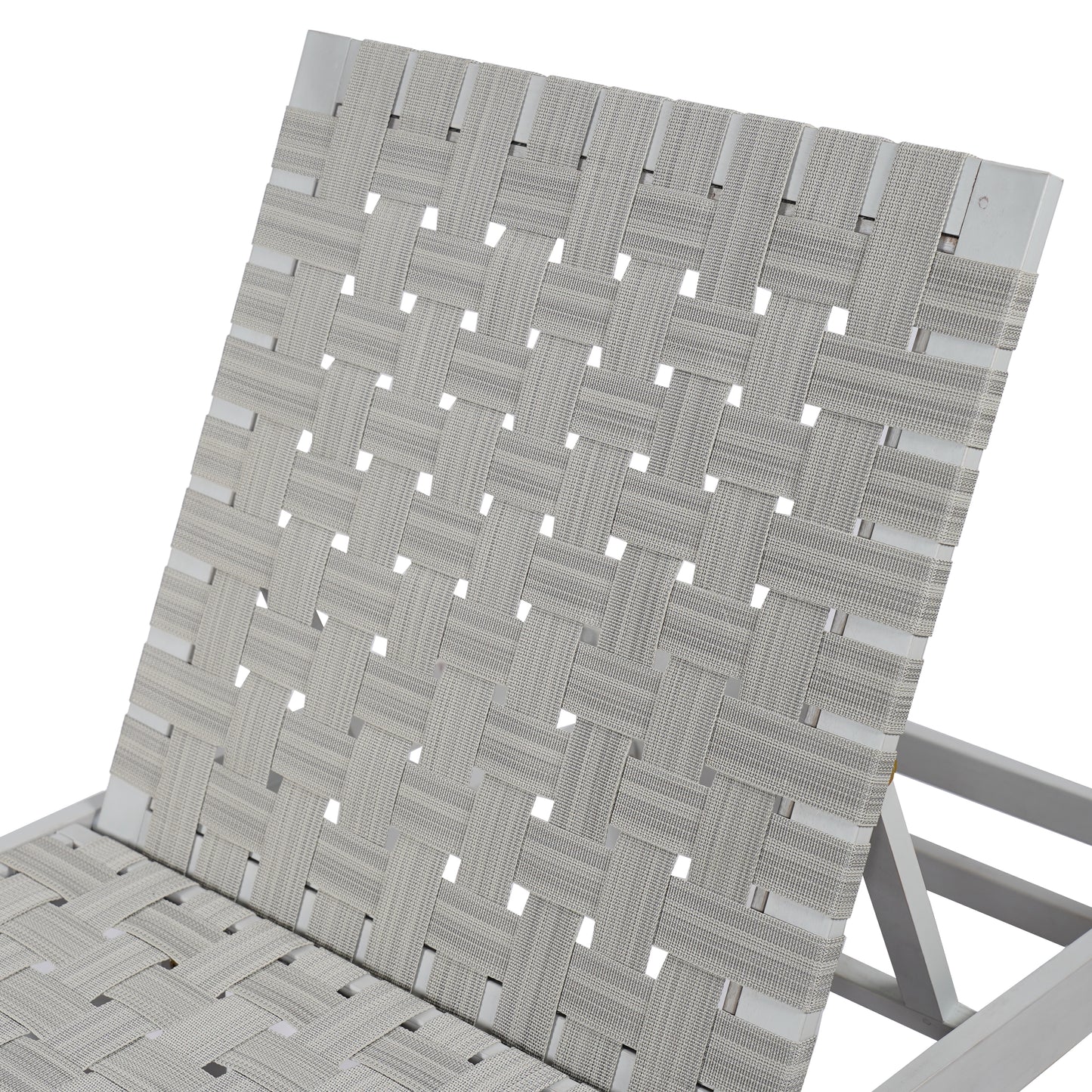 Rionaris Outdoor Acacia Wood Rope Chaise Lounge Adjustable 4-Position Recliner
