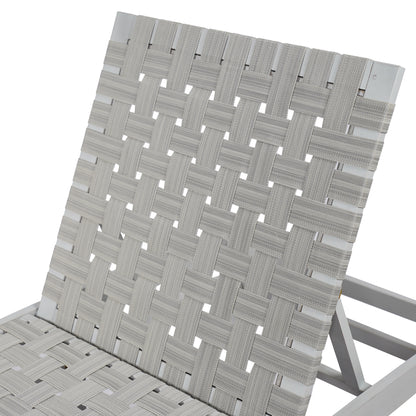 Rionaris Outdoor Acacia Wood Rope Chaise Lounge Adjustable 4-Position Recliner