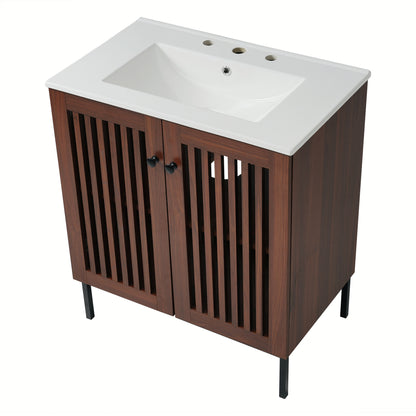 Ottavina Vintage Bathroom Vanity with Ceramic Sink,Cabinet