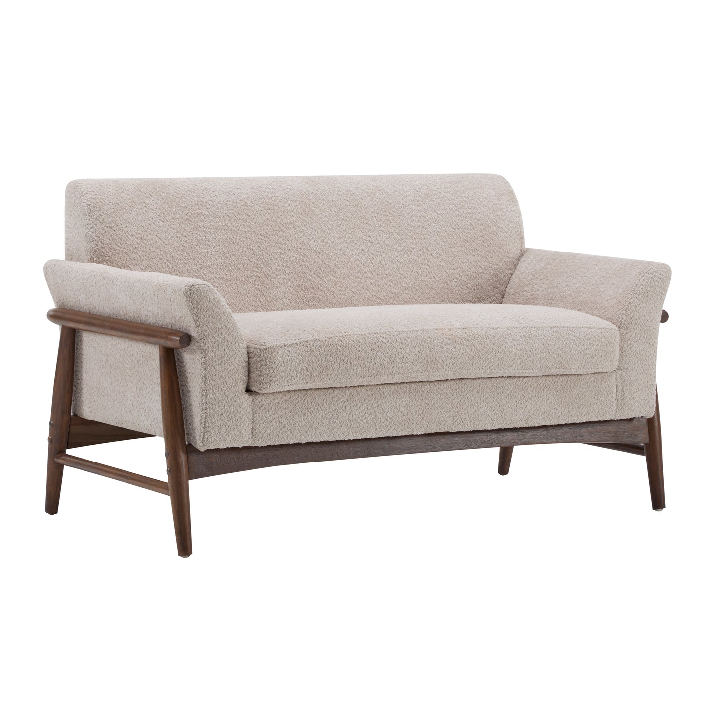 Aeionius Modern Indoor Boucle Loveseat with Flared Arms, Upholstered Fabric Sofa
