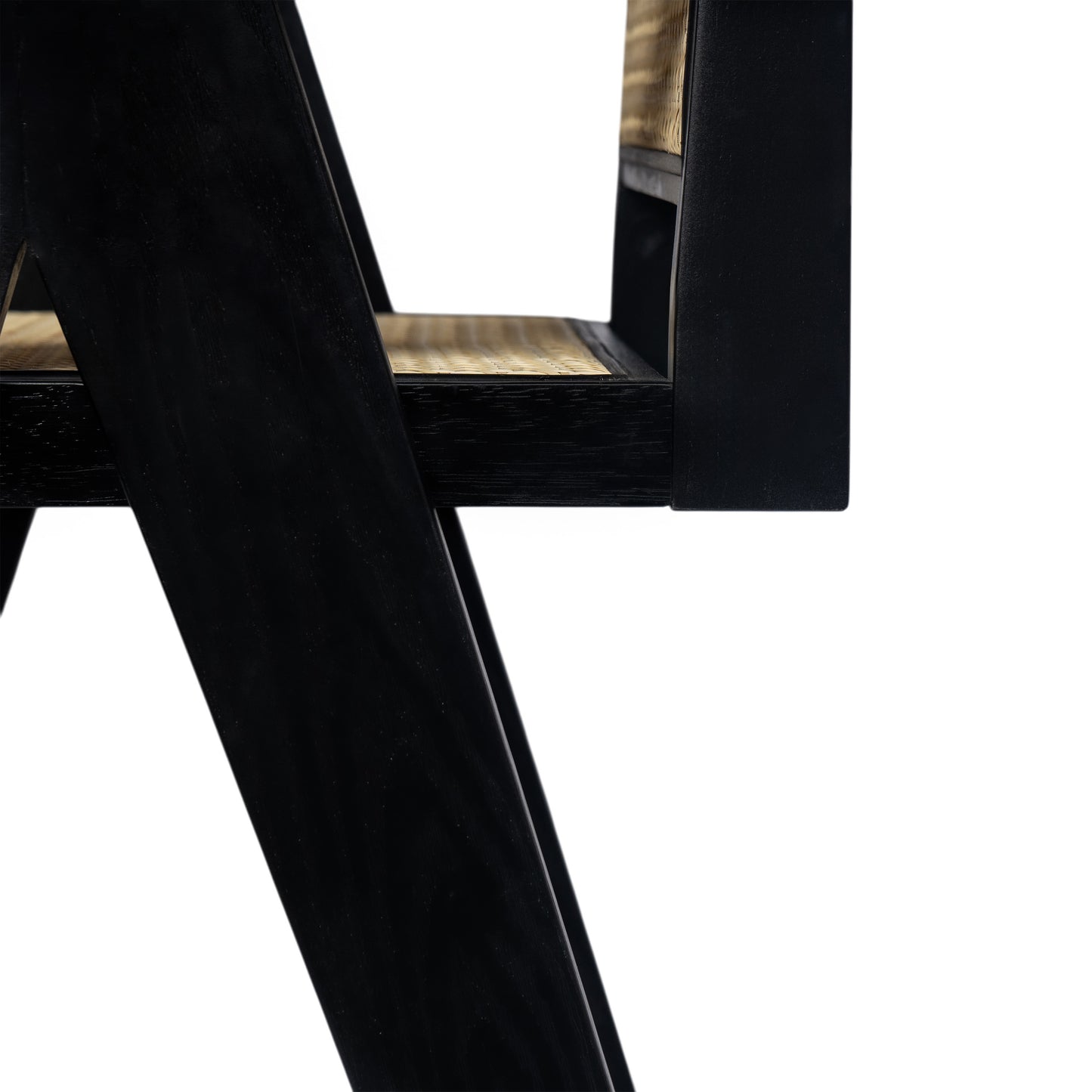 Lomiare Modern Minimalist Bar Stool with Cane Seat, Solid Wood Frame