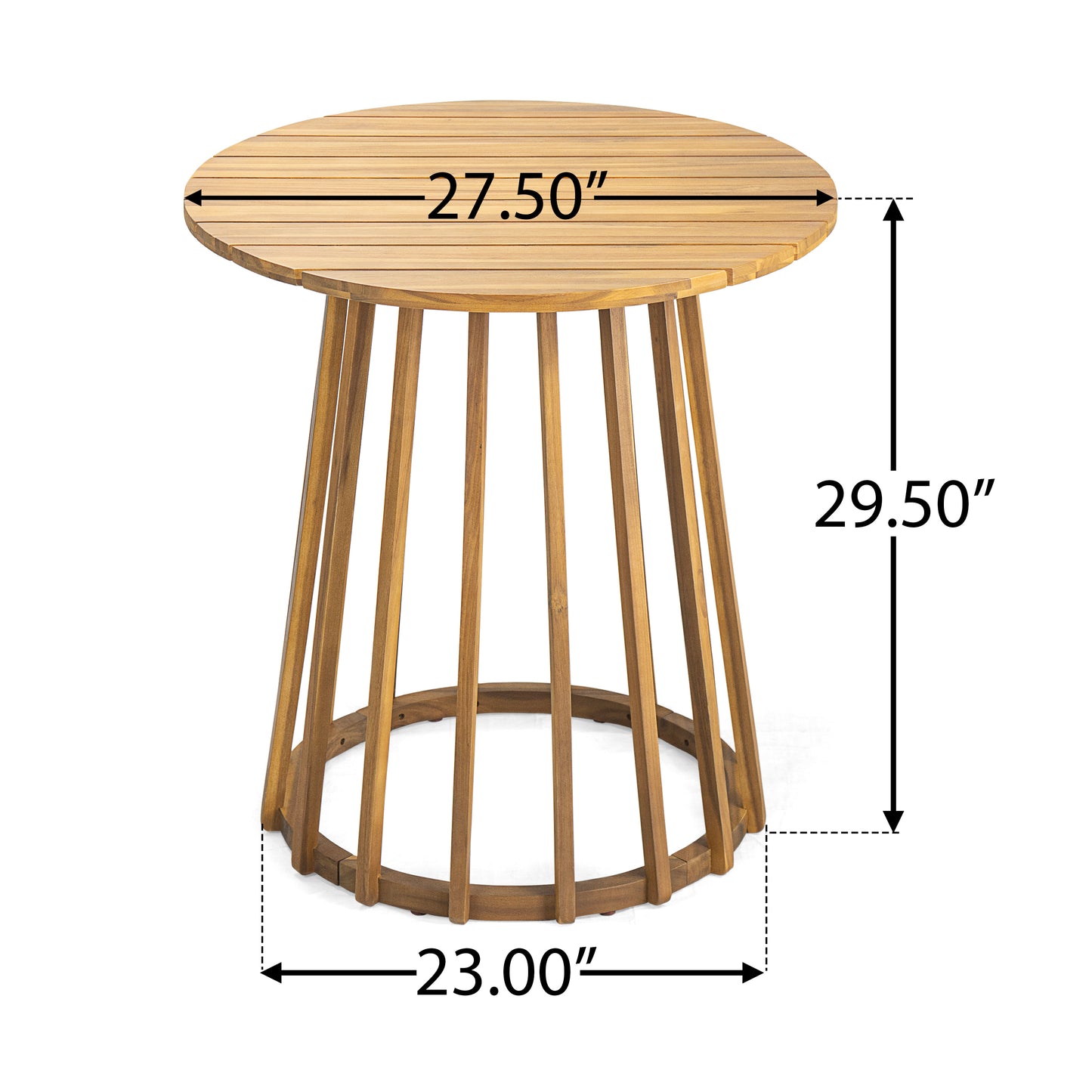 Orione Teak Acacia Wood Outdoor Patio Bistro Table