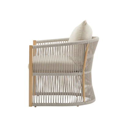 Thalia Modern Curved Aluminum Lounge Chair with Stylish Rope-Weave Design