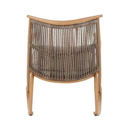 Havizorum Outdoor Rocking Chair – Sturdy Iron Frame in Maple Finish,PE Rattan Backrest