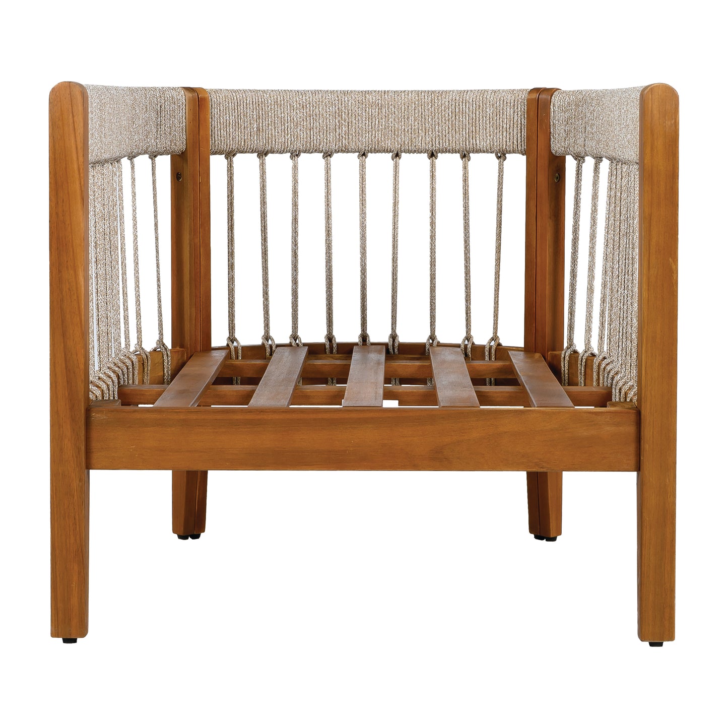 Tavithalae Acacia Wood Outdoor Club Chair with Water-Resistant  Cushions