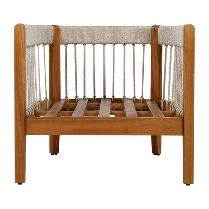 Tavithalae Acacia Wood Outdoor Club Chair with Water-Resistant  Cushions