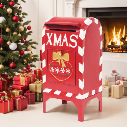 HolidayHaven Red Iron Christmas Mailbox Christmas decoration