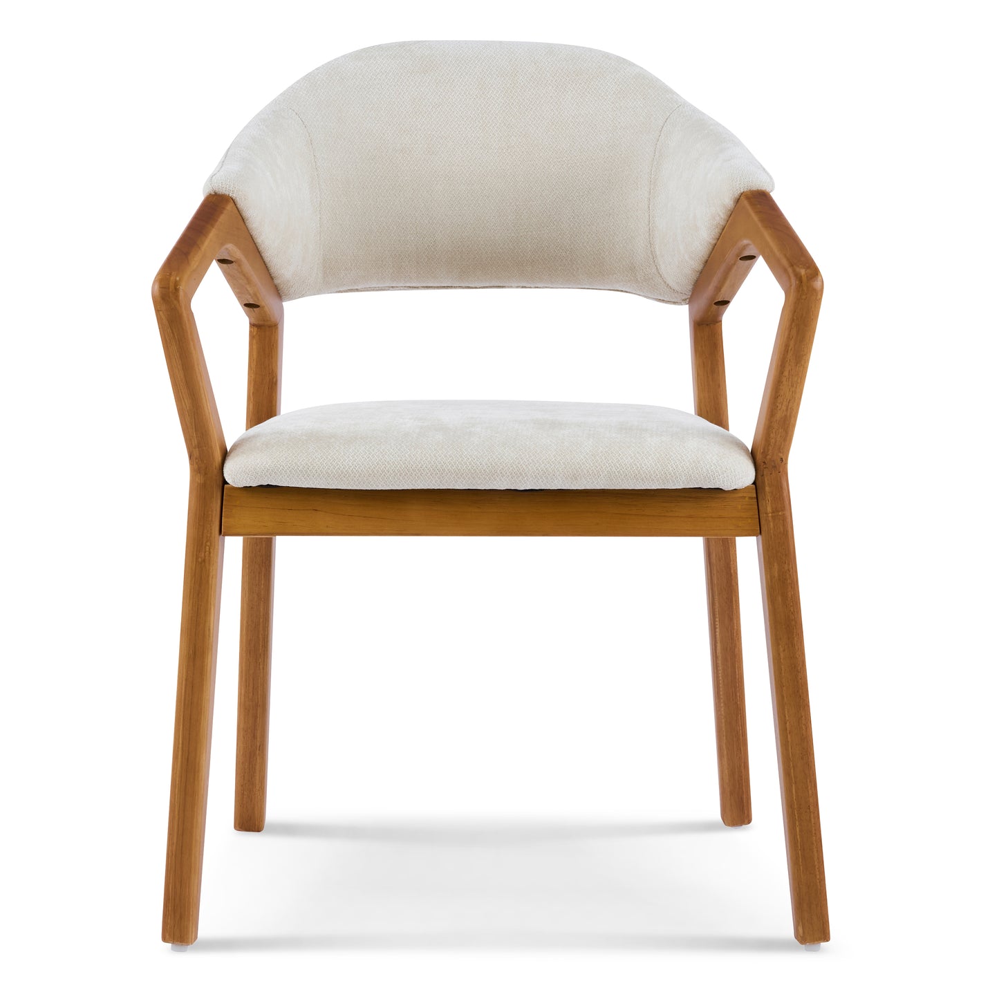 Arden Indoor Dining Chair Set of 2, Chenille Upholstered Armchairs with Bent Wood Frame, 300lbs Capacity, Ergonomic Curved Backrest