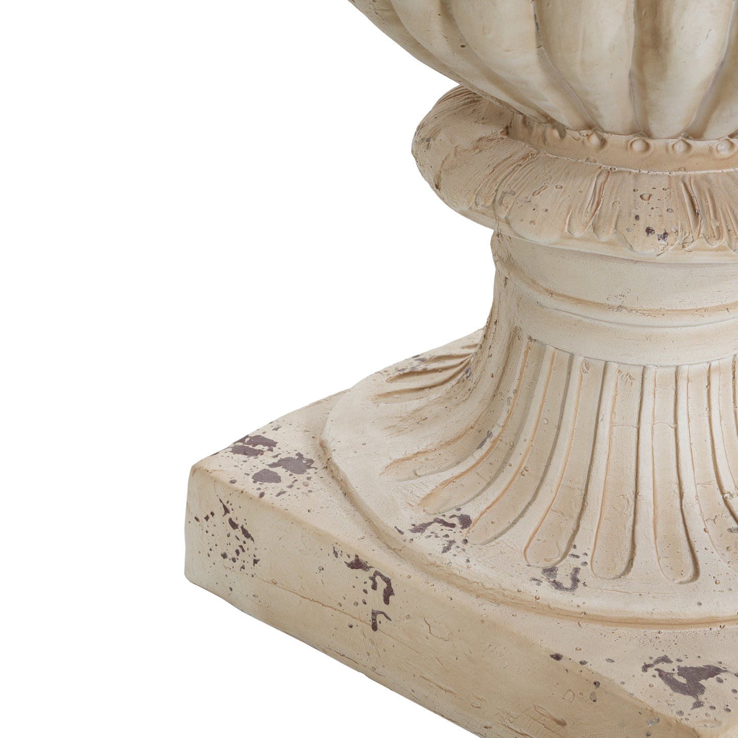 Caldrithar MGO Garden Artistic relief Urn, Antique White, 27'' H