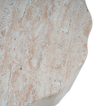 Ivywell Outdoor/Indoor Lightweight Concrete Side Table,Travertine Finish