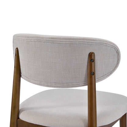 Lumene Contemporary Upholstered Side Chair with Soild Wood Legs and Curved Back (Set of 2)