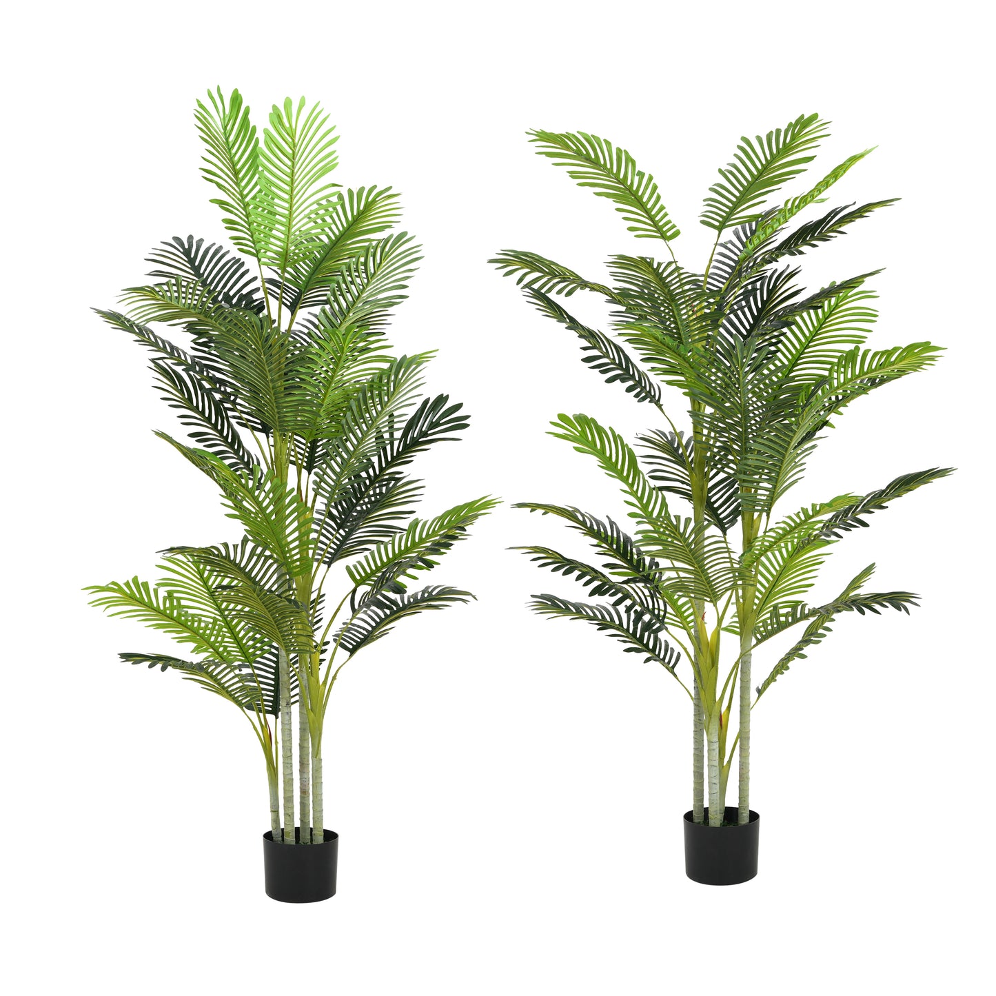 Cadayrn 78.5" Artificial Palm Tree with Black Plastic Pot - 2pcs