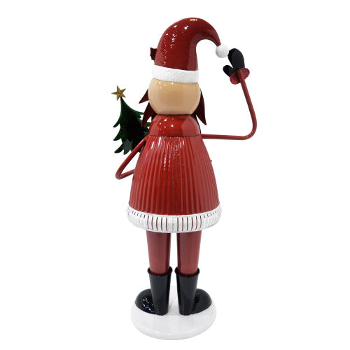 JoyfulJingle Cheerful Santa Claus Holding Tree and Waving Christmas decoration