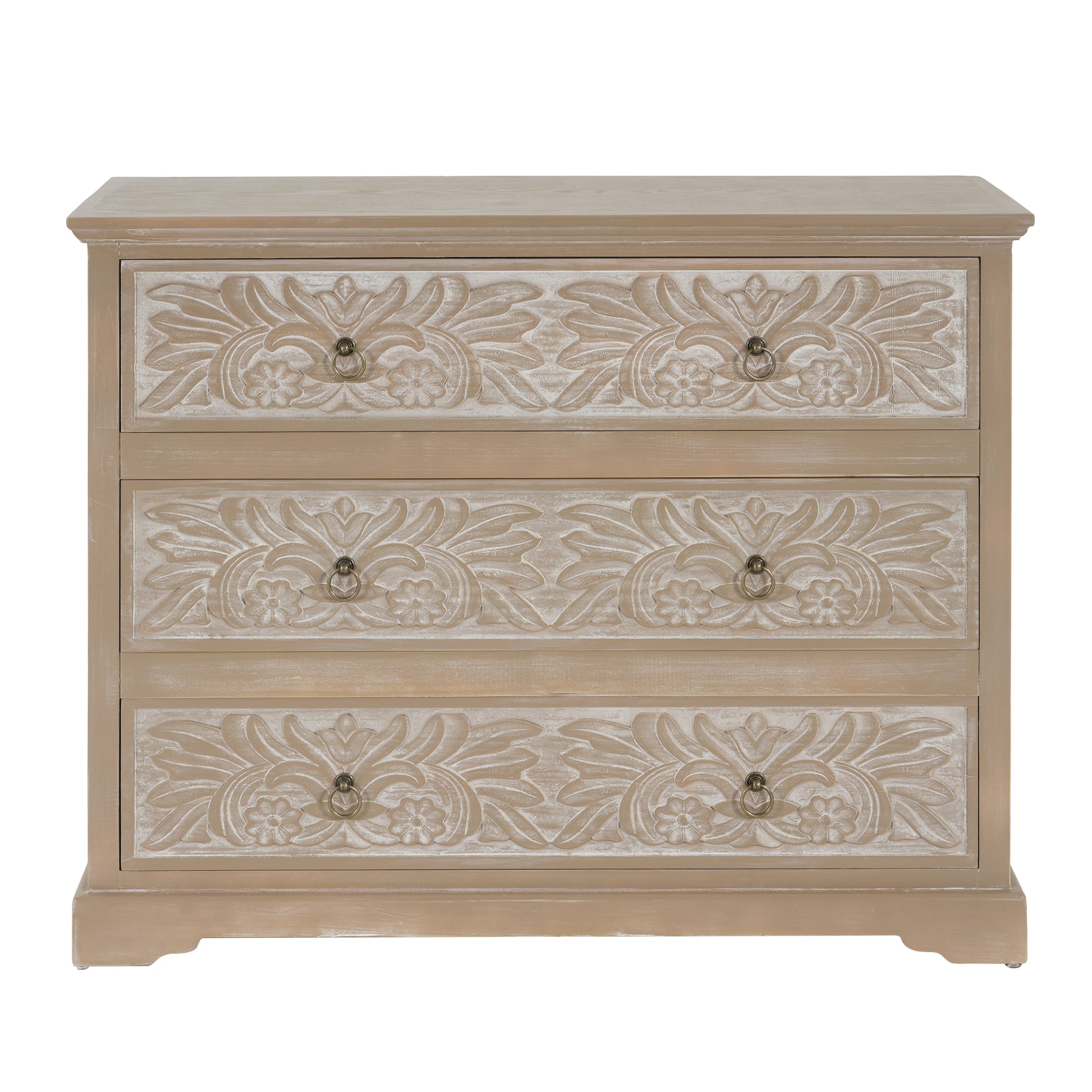 Caradoc Bohemian Style Accent Dresser With Three Drawer GDFStudio Caradoc Bohemian Style Accent Dresser With Three Drawer GDFStudio