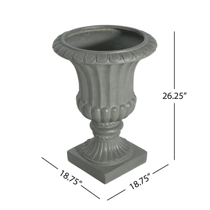 Alder Outdoor Magnesium Oxide Garden Urn Planter, Antique White