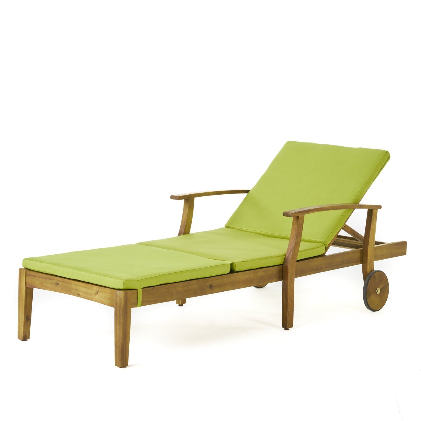 Daisy Outdoor Teak Finish Chaise Lounge with Water Resistant Cushion