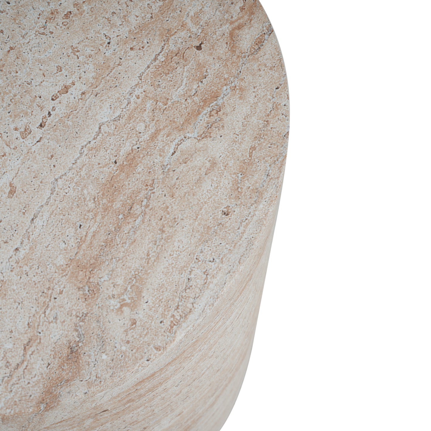 Montclair Outdoor Lightweight Concrete Side Table With Side Handles,Travertine Finish