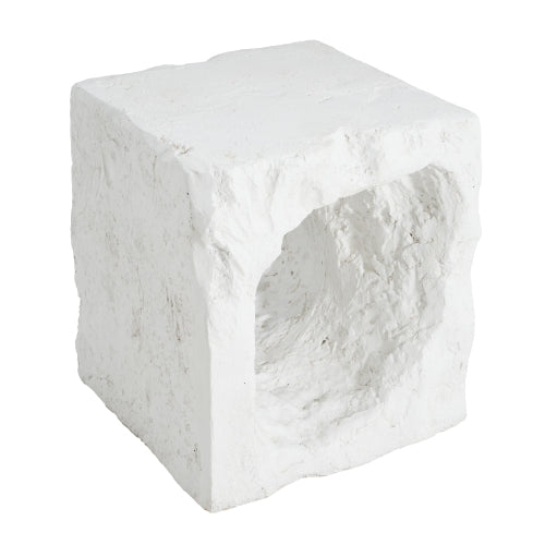 Lyral Outdoor Patio Karst Cave Inspired MGO Side Table, White