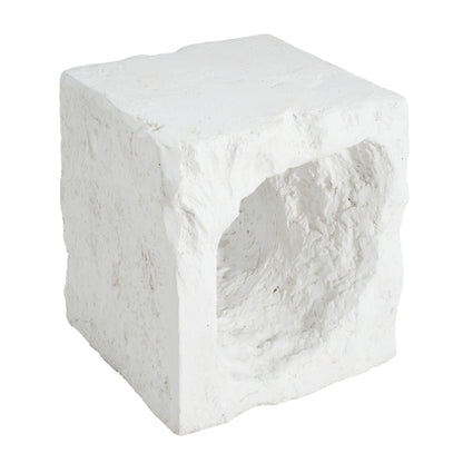 Lyral Outdoor Patio Karst Cave Inspired MGO Side Table, White