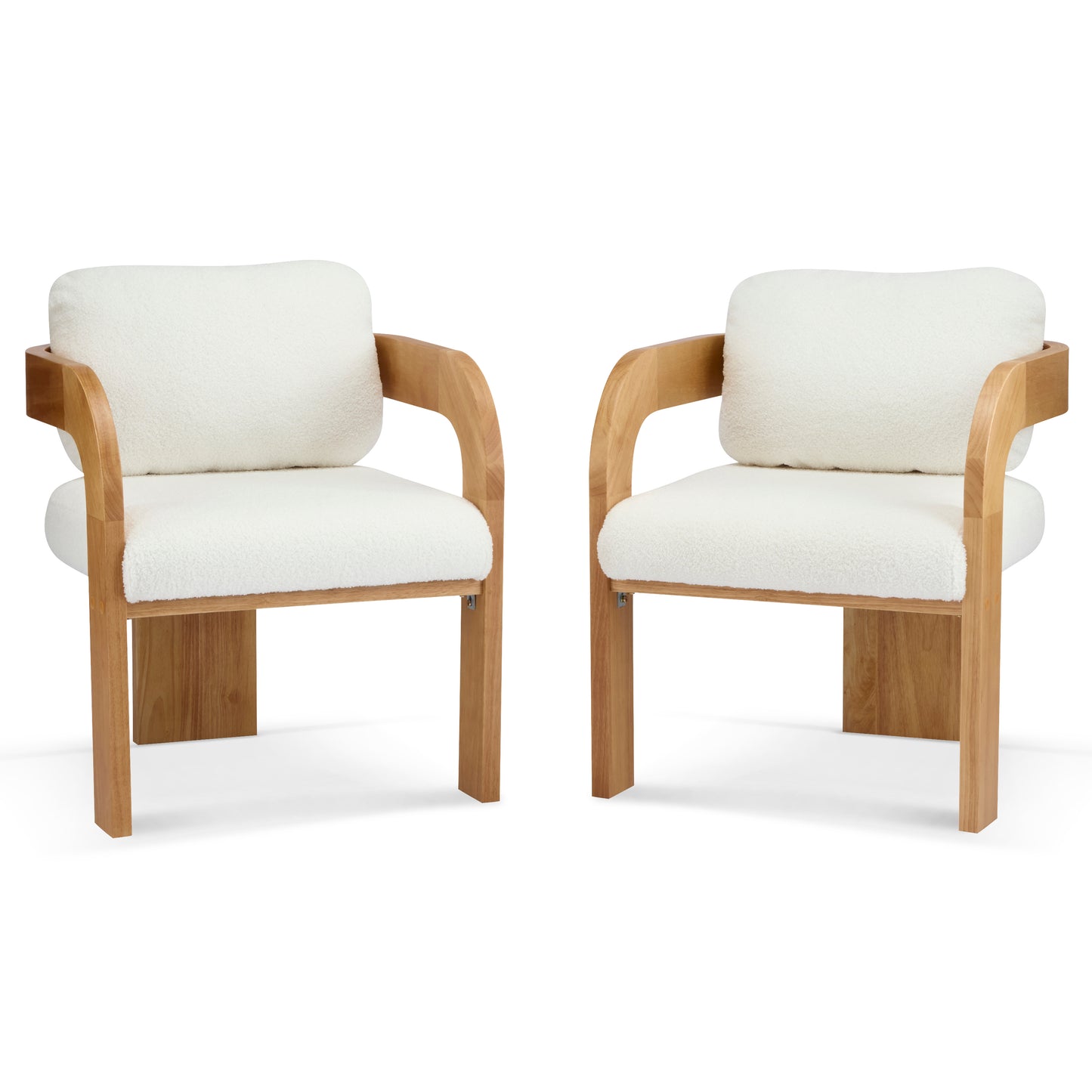 Nanali 2-Pack Dining Chairs with Pillow Back,Solid Wood Frame