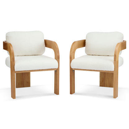 Nanali 2-Pack Dining Chairs with Pillow Back,Solid Wood Frame