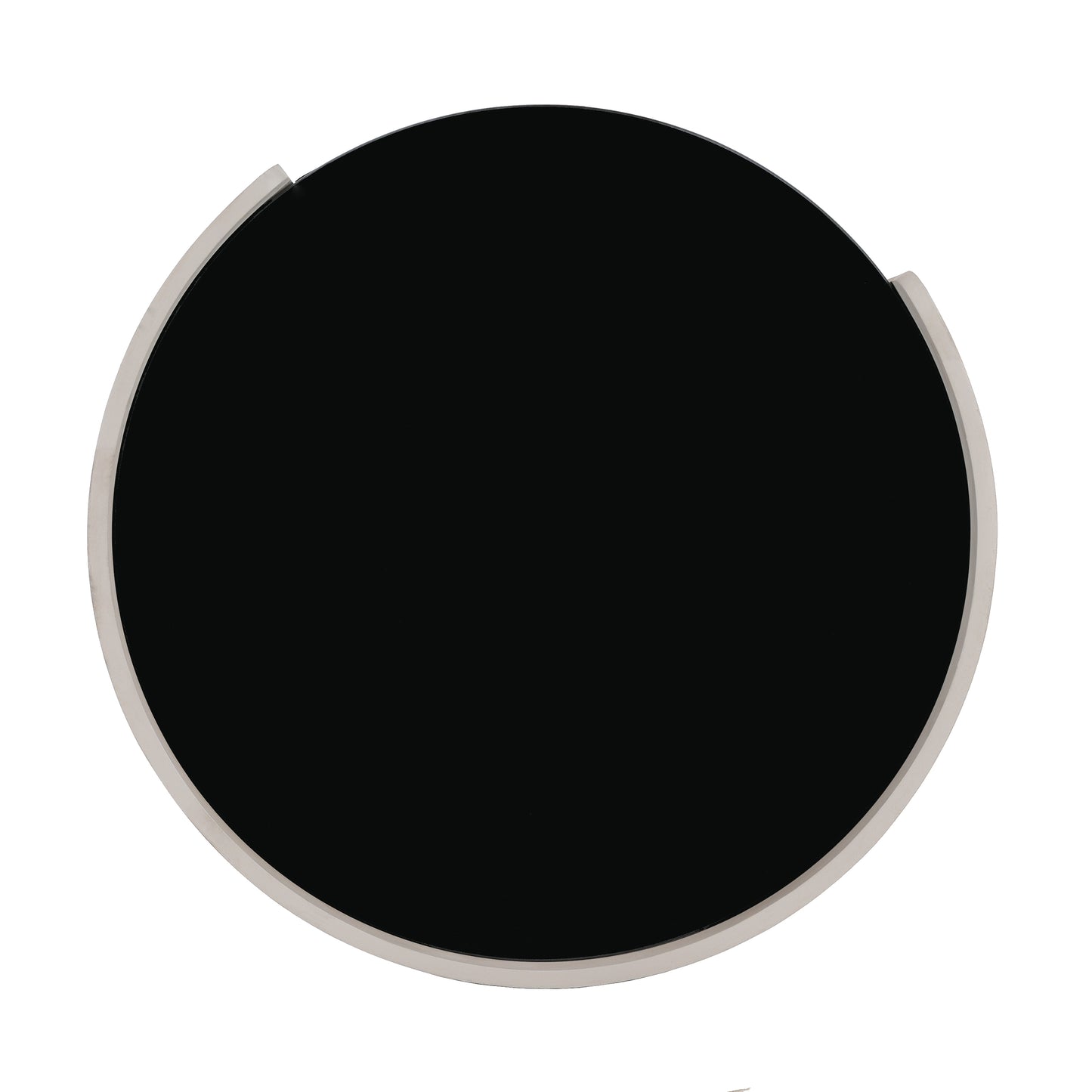 Oberan Italian Vintage Style MDF Double Storage Round Side Table, gray-brown