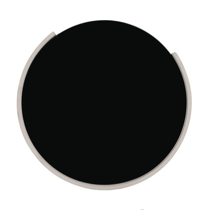 Oberan Italian Vintage Style MDF Double Storage Round Side Table, gray-brown