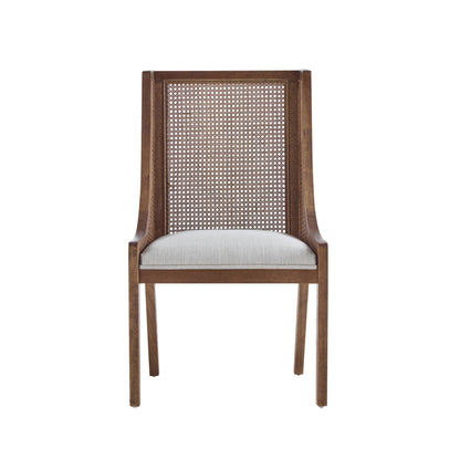 Noxeo Indoor Rattan Wodd Frame Dining Chair,Set of 2