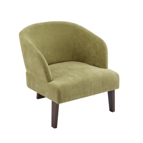 ‌Mossly Modern Accent Chair with Round Back & Wooden Legs - Mid-Century Inspired Lounge Chair for Living Room, Bedroom