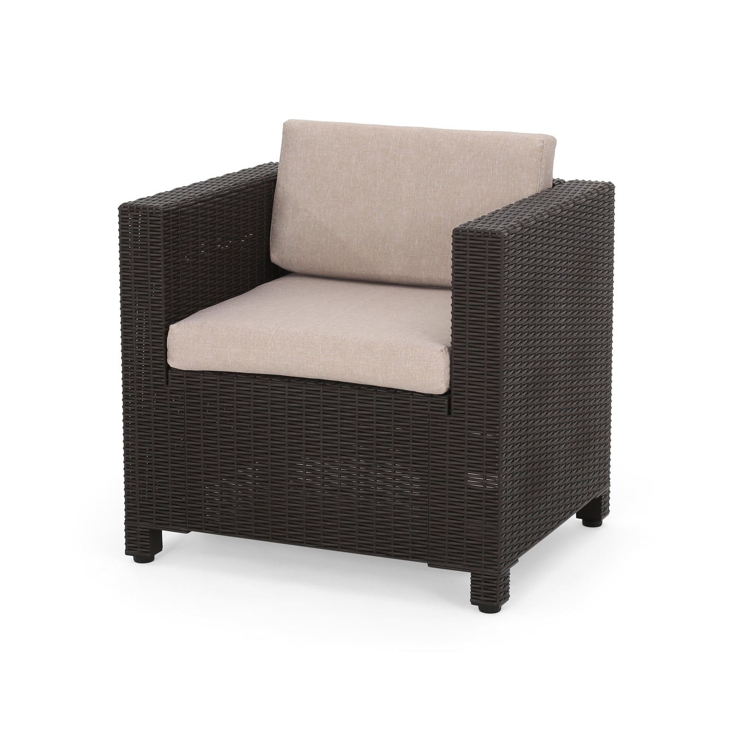 Ethan Outdoor Faux Wicker Club Chairs with Cushions
