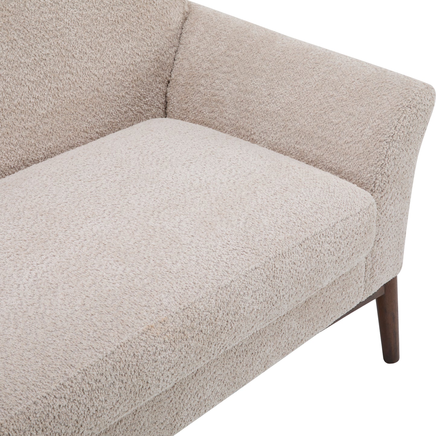 Aeionius Modern Indoor Boucle Loveseat with Flared Arms, Upholstered Fabric Sofa