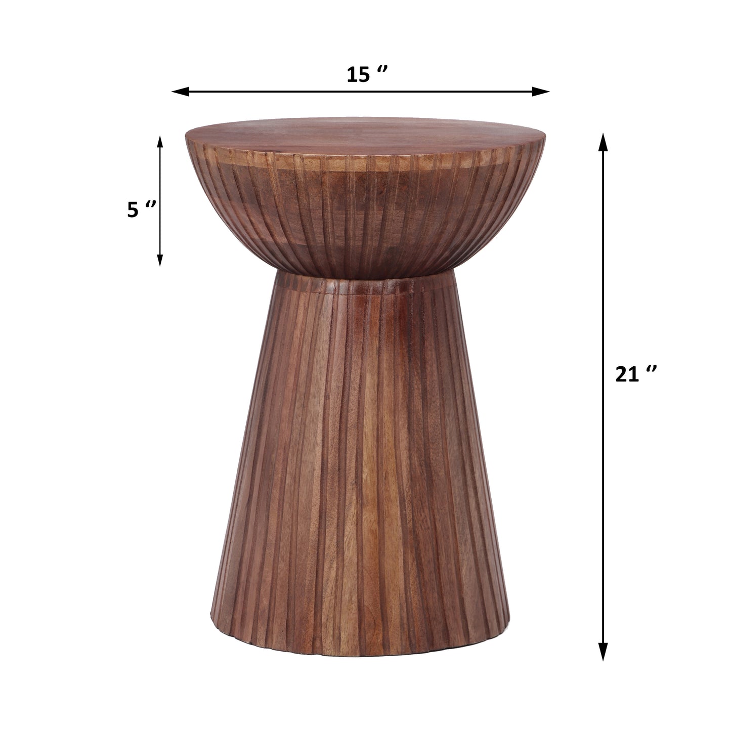 Elowen Round Pedestal Mango Wood Side End Table