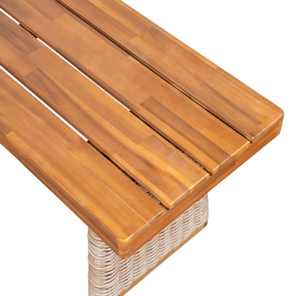 Vireor Outdoor Acacia Wood Bench, Southeast Asian charm