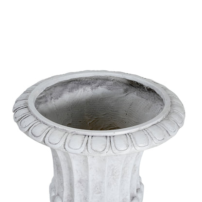 Alder Outdoor Magnesium Oxide Garden Urn Planter, Antique White