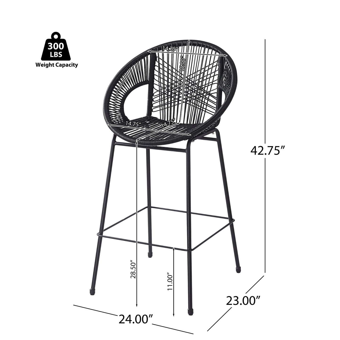 Bernor 28.5 in. Patio Outdoor Bar Stools