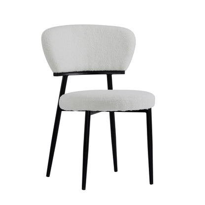 Leandera Modern Upholstered Dining Chairs, Metal Frame, Set of 2