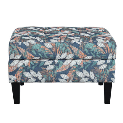 Zahra Contemporary Tufted Fabric Storage Ottoman