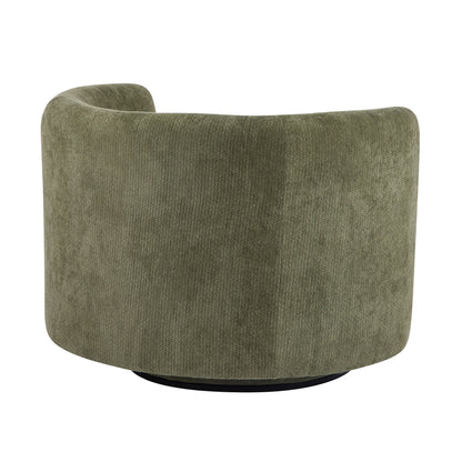 Rhys Swivel Accent Armchair, 360-Degree Rotating Lounge Chair with Sloping Armrests and Lumbar Pillow