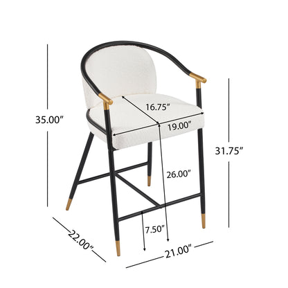 Marovian 26" H Upholstered Counter Stool with Metal Frame