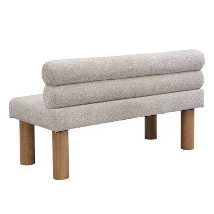 Aetherin Upholstered Dining Bench, Boucle Ottoman for Dining Room, Bedroom, Living Room