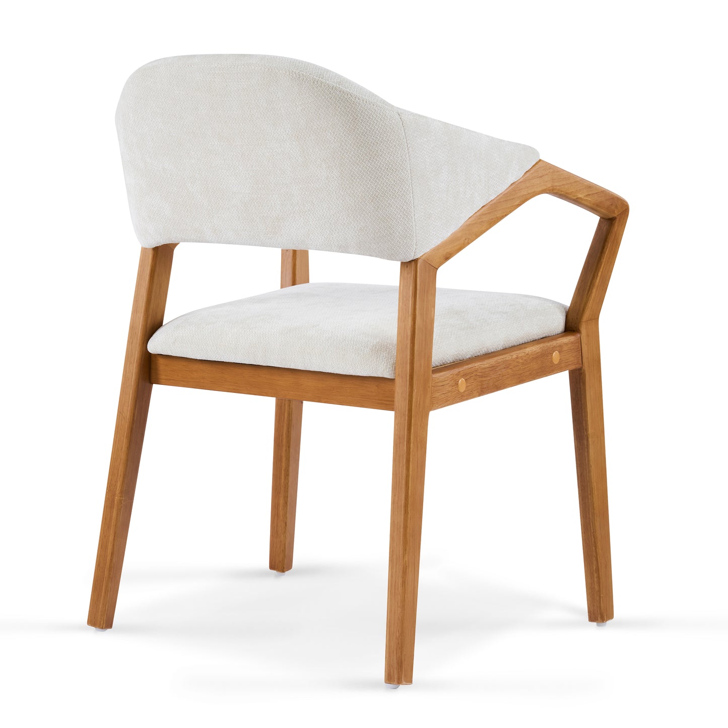 Arden Indoor Dining Chair Set of 2, Chenille Upholstered Armchairs with Bent Wood Frame, 300lbs Capacity, Ergonomic Curved Backrest