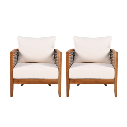 ThruBeam Outdoor Unique Tub Design Armchair with Woven Rope, Patio Furniture