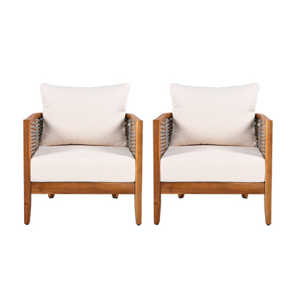 ThruBeam Outdoor Unique Tub Design Armchair with Woven Rope, Patio Furniture