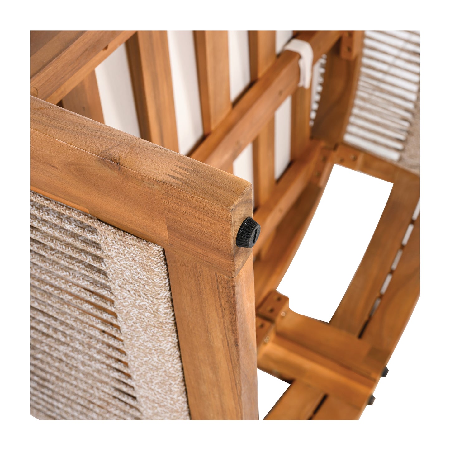 Vireo 4-Piece Patio Seating Group 2 Chairs, Loveseat & Table Acacia Wood Outdoor Furniture Set