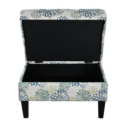 Zahra Contemporary Tufted Fabric Storage Ottoman